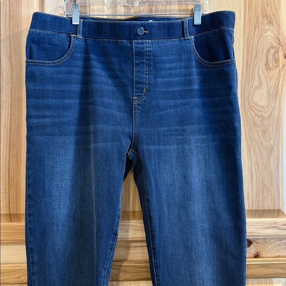 Betabrand Yoga Denim Classy Dark Blue Pull On Stretch Boot Cut Plus Size XXL - Picture 2 of 11